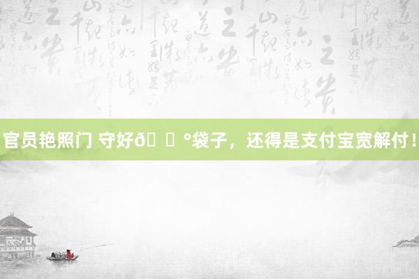 官员艳照门 守好💰袋子,还得是支付宝宽解付!