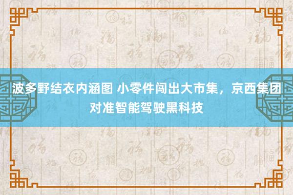 波多野结衣内涵图 小零件闯出大市集，京西集团对准智能驾驶黑科技