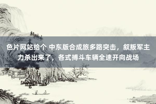 色片网站给个 中东版合成旅多路突击，叙叛军主力杀出来了，各式搏斗车辆全速开向战场