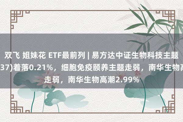 双飞 姐妹花 ETF最前列 | 易方达中证生物科技主题ETF(159837)着落0.21%，细胞免疫颐养主题走弱，南华生物高潮2.99%