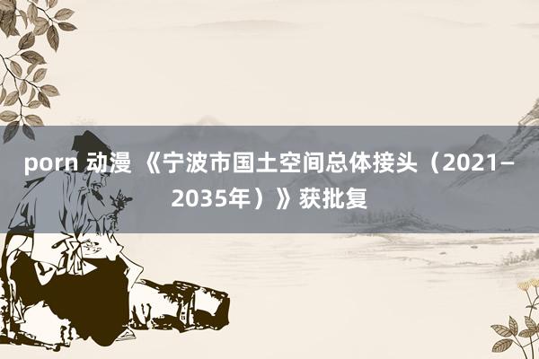 porn 动漫 《宁波市国土空间总体接头（2021—2035年）》获批复