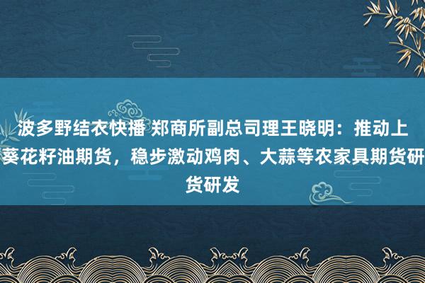 波多野结衣快播 郑商所副总司理王晓明：推动上市葵花籽油期货，稳步激动鸡肉、大蒜等农家具期货研发