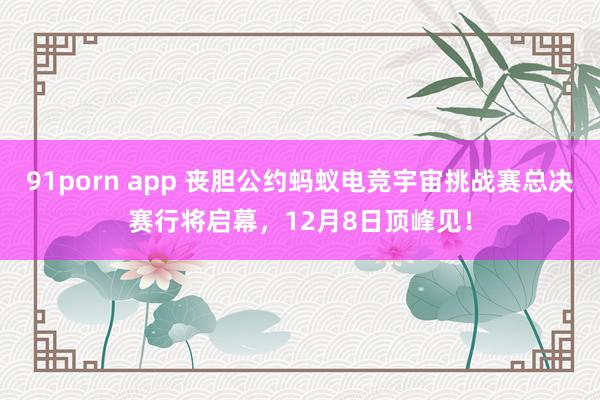 91porn app 丧胆公约蚂蚁电竞宇宙挑战赛总决赛行将启幕，12月8日顶峰见！