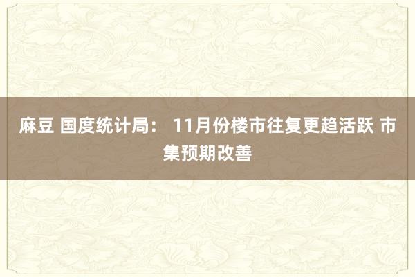 麻豆 国度统计局： 11月份楼市往复更趋活跃 市集预期改善