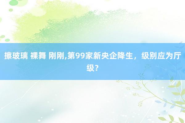 擦玻璃 裸舞 刚刚，第99家新央企降生，级别应为厅级？