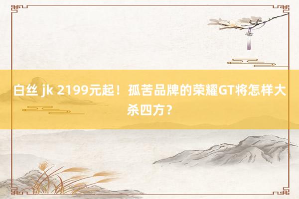 白丝 jk 2199元起！孤苦品牌的荣耀GT将怎样大杀四方？