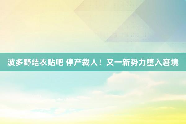 波多野结衣贴吧 停产裁人！又一新势力堕入窘境