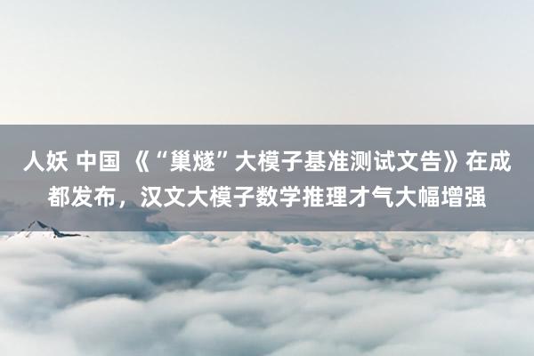 人妖 中国 《“巢燧”大模子基准测试文告》在成都发布，汉文大模子数学推理才气大幅增强