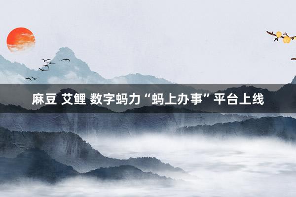 麻豆 艾鲤 数字蚂力“蚂上办事”平台上线