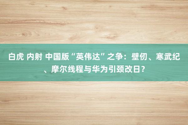 白虎 内射 中国版“英伟达”之争：壁仞、寒武纪、摩尔线程与华为引颈改日？