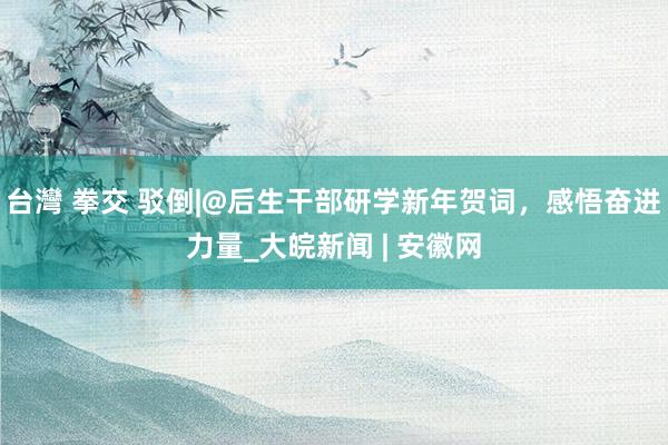 台灣 拳交 驳倒|@后生干部研学新年贺词，感悟奋进力量_大皖新闻 | 安徽网