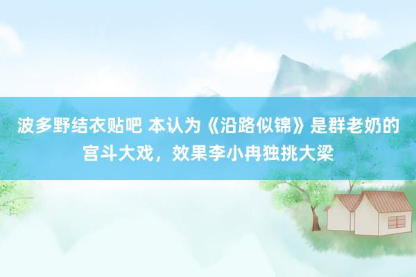波多野结衣贴吧 本认为《沿路似锦》是群老奶的宫斗大戏，效果李小冉独挑大梁