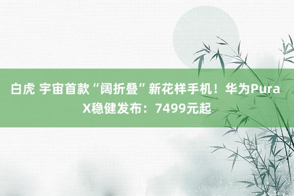 白虎 宇宙首款“阔折叠”新花样手机！华为Pura X稳健发布：7499元起