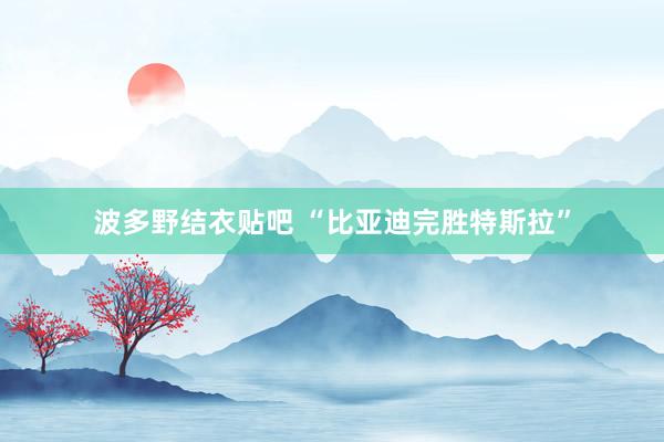 波多野结衣贴吧 “比亚迪完胜特斯拉”