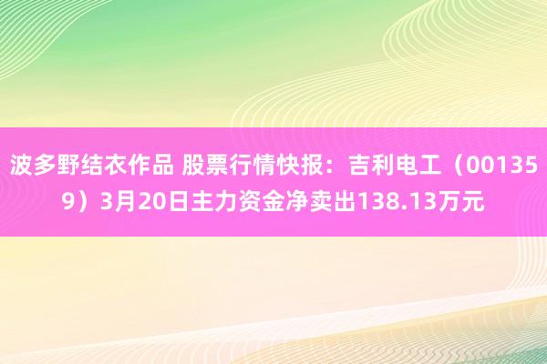 波多野结衣作品 股票行情快报：吉利电工（001359）3月20日主力资金净卖出138.13万元