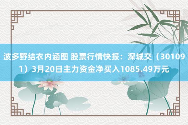 波多野结衣内涵图 股票行情快报：深城交（301091）3月20日主力资金净买入1085.49万元