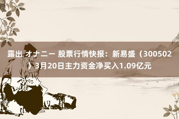 露出 オナニー 股票行情快报：新易盛（300502）3月20日主力资金净买入1.09亿元