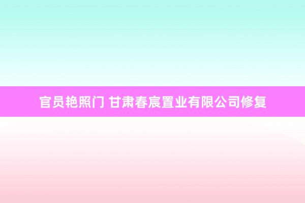 官员艳照门 甘肃春宸置业有限公司修复