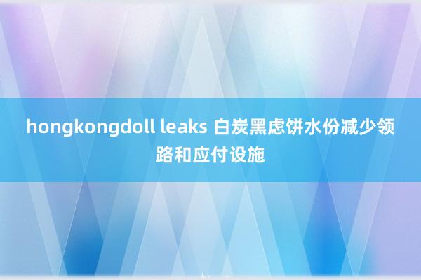 hongkongdoll leaks 白炭黑虑饼水份减少领路和应付设施