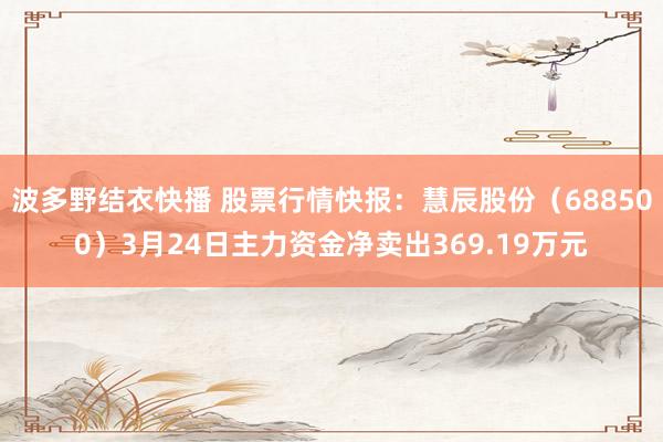 波多野结衣快播 股票行情快报：慧辰股份（688500）3月24日主力资金净卖出369.19万元
