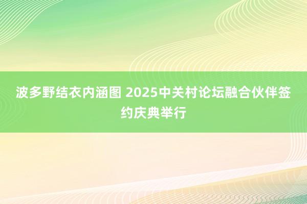 波多野结衣内涵图 2025中关村论坛融合伙伴签约庆典举行