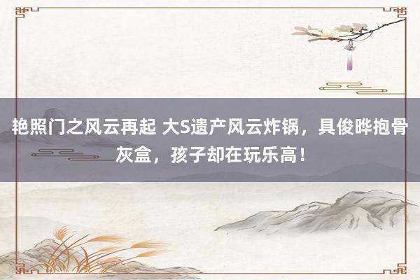 艳照门之风云再起 大S遗产风云炸锅，具俊晔抱骨灰盒，孩子却在玩乐高！