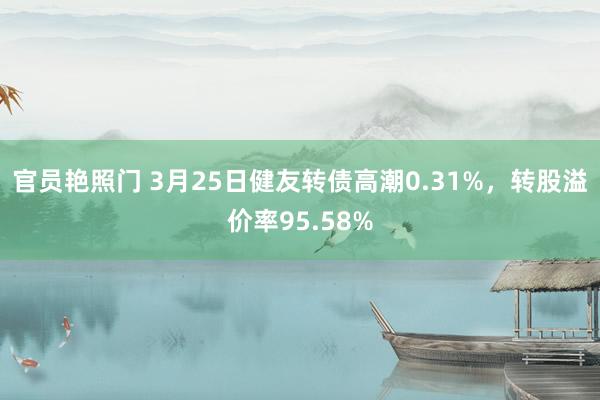 官员艳照门 3月25日健友转债高潮0.31%，转股溢价率95.58%