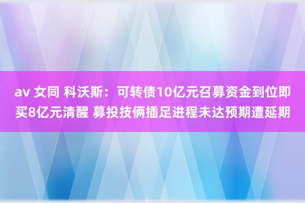 av 女同 科沃斯：可转债10亿元召募资金到位即买8亿元清醒 募投技俩插足进程未达预期遭延期