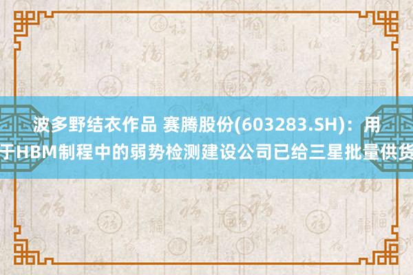 波多野结衣作品 赛腾股份(603283.SH)：用于HBM制程中的弱势检测建设公司已给三星批量供货
