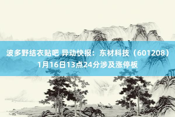 波多野结衣贴吧 异动快报：东材科技（601208）1月16日13点24分涉及涨停板