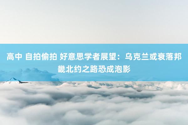 高中 自拍偷拍 好意思学者展望：乌克兰或衰落邦畿北约之路恐成泡影