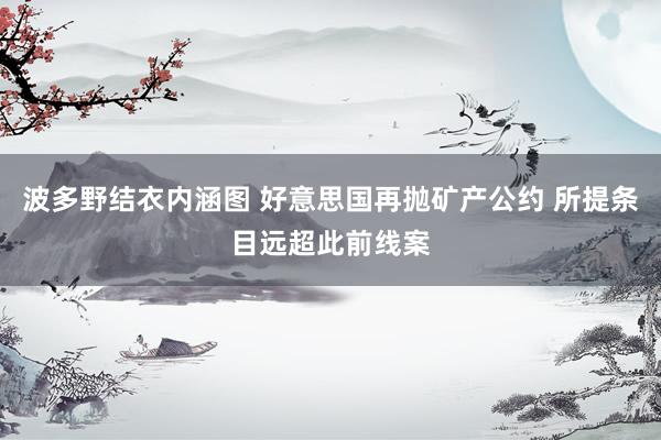 波多野结衣内涵图 好意思国再抛矿产公约 所提条目远超此前线案
