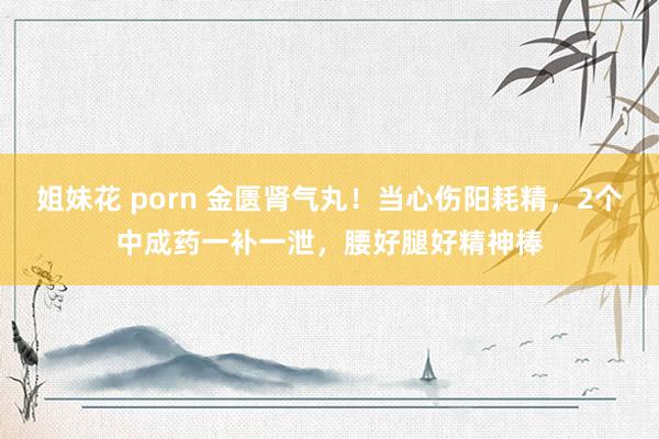 姐妹花 porn 金匮肾气丸！当心伤阳耗精，2个中成药一补一泄，腰好腿好精神棒