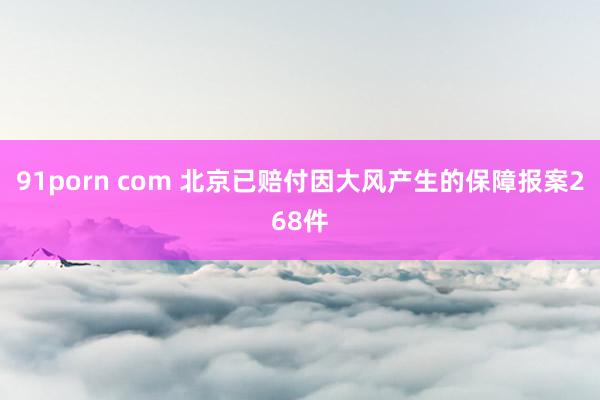 91porn com 北京已赔付因大风产生的保障报案268件