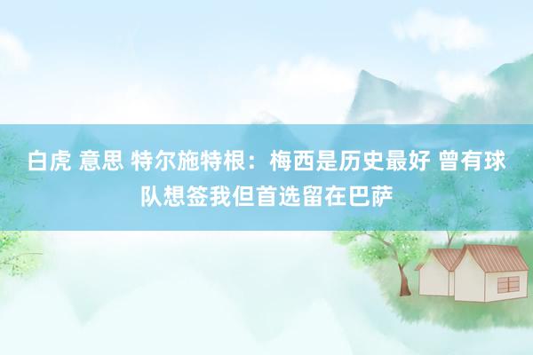白虎 意思 特尔施特根：梅西是历史最好 曾有球队想签我但首选留在巴萨
