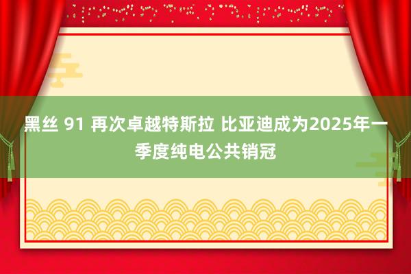 黑丝 91 再次卓越特斯拉 比亚迪成为2025年一季度纯电公共销冠
